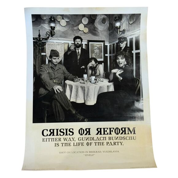 Gundlach Bundschu Wine Advertise Poster Ron Zak Crisis Reform Yugoslavia Vintage - Picture 1 of 9